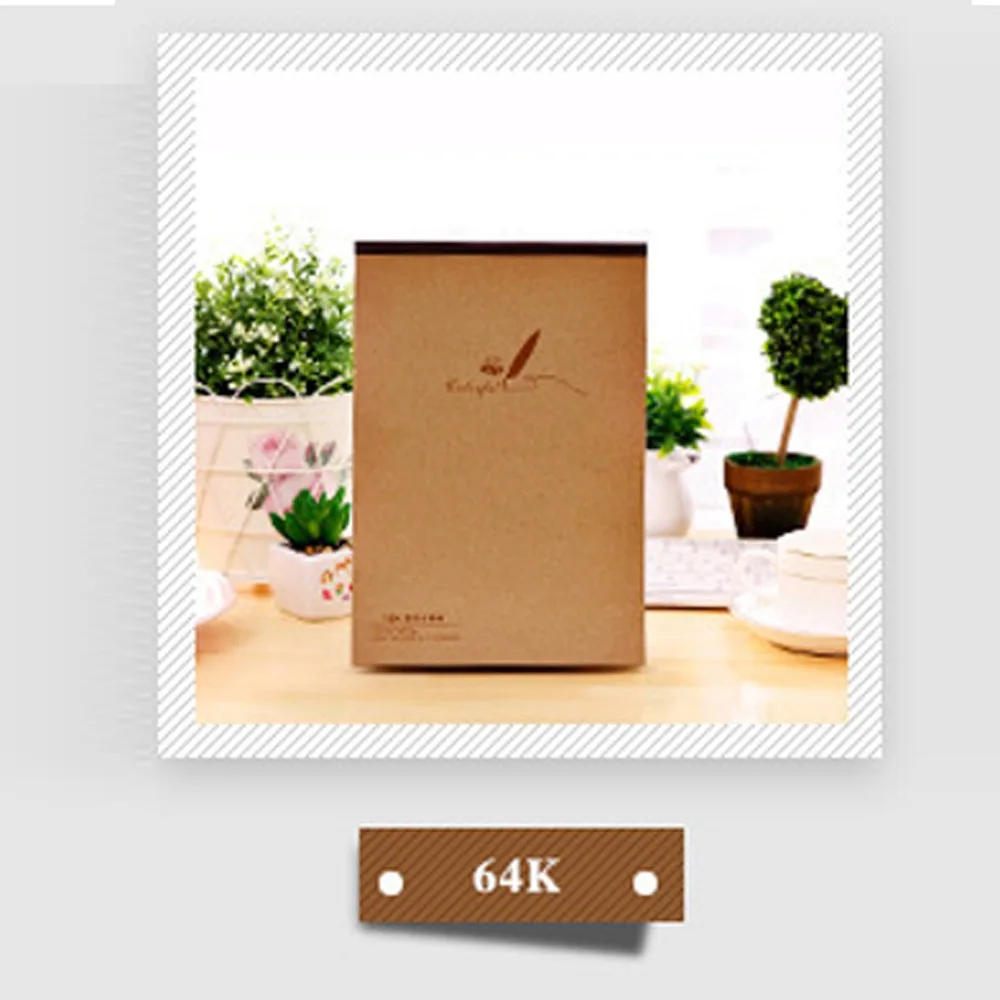 Simple Hand Paintting Book Office Kraft Paper Memo Book Notebook 18K/32K/64K Notepad Page Up and Down Student Stationery