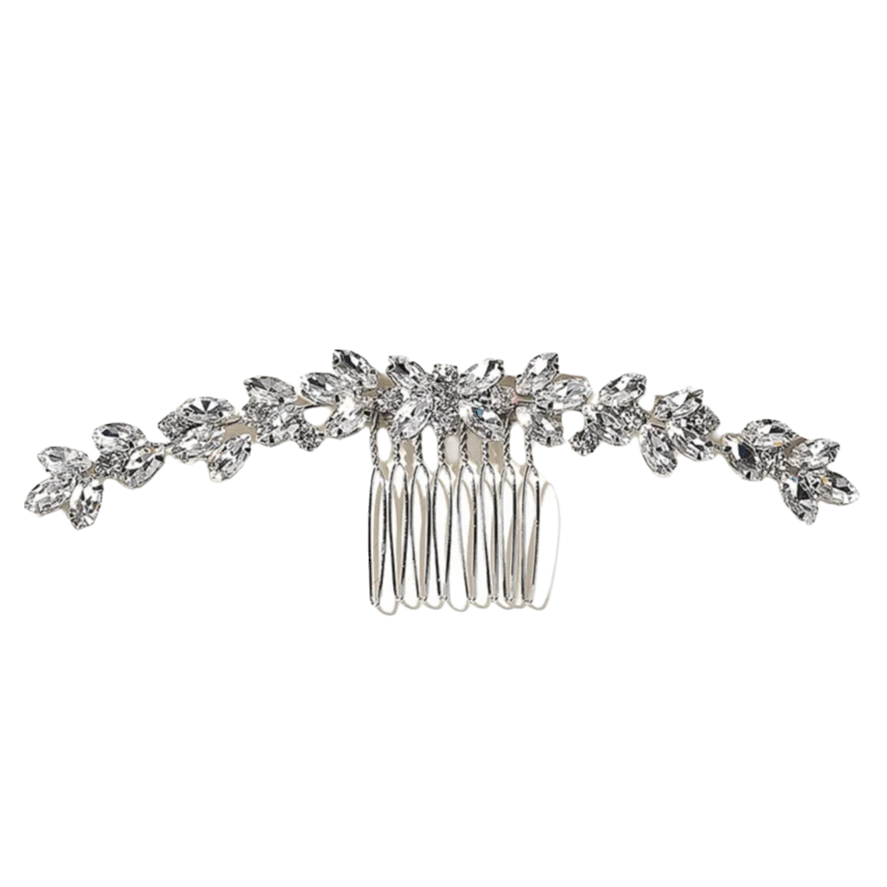 Luxury Silver Toothed Insert Comb Gold Geometric Rhinestone Hairpin Tiaras Hairstyle Tools Hair Clip Bride