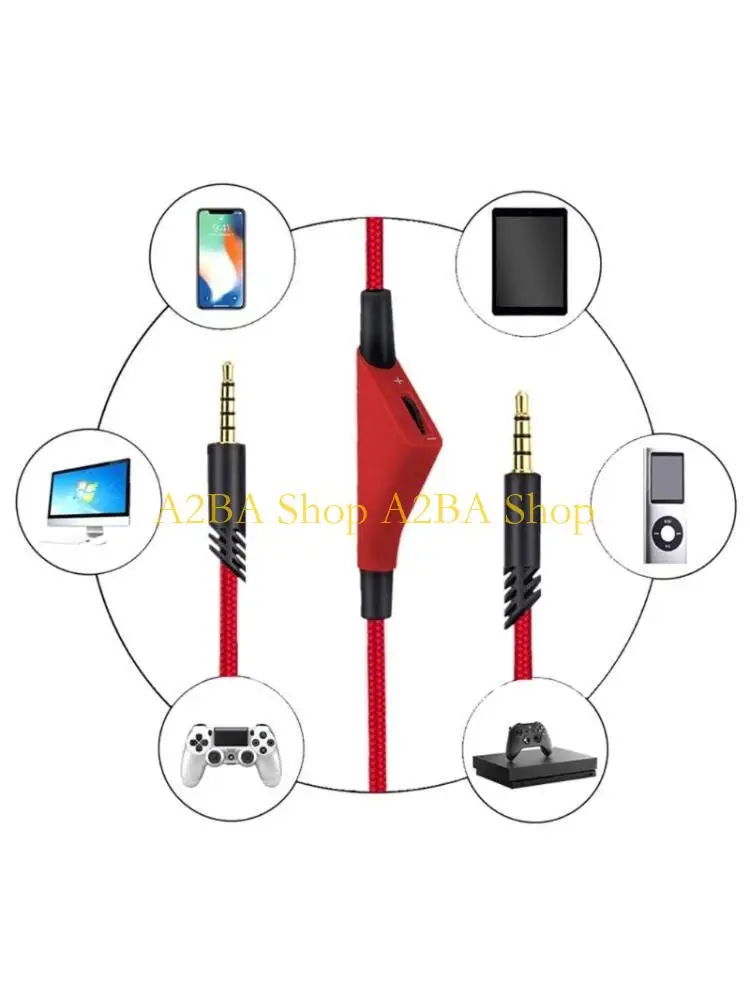 

A2BA Earphone Cable Volume Control Wear-resistant Gaming Headset Wire For Astro A10 A40 A30
