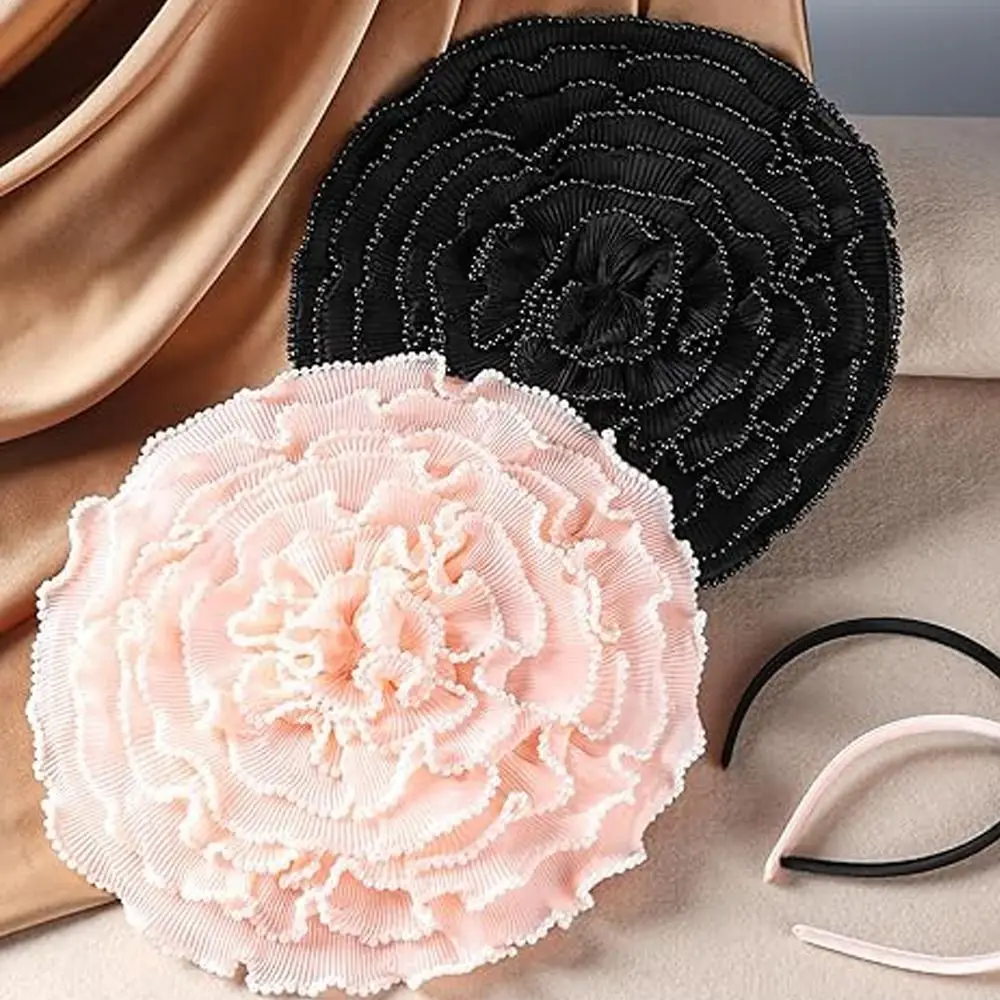

Flower Mesh Large Floral Headpiece Large Flower Hair Accessories Clip Headwear with Hair Clip Bridal Wedding Headpiece