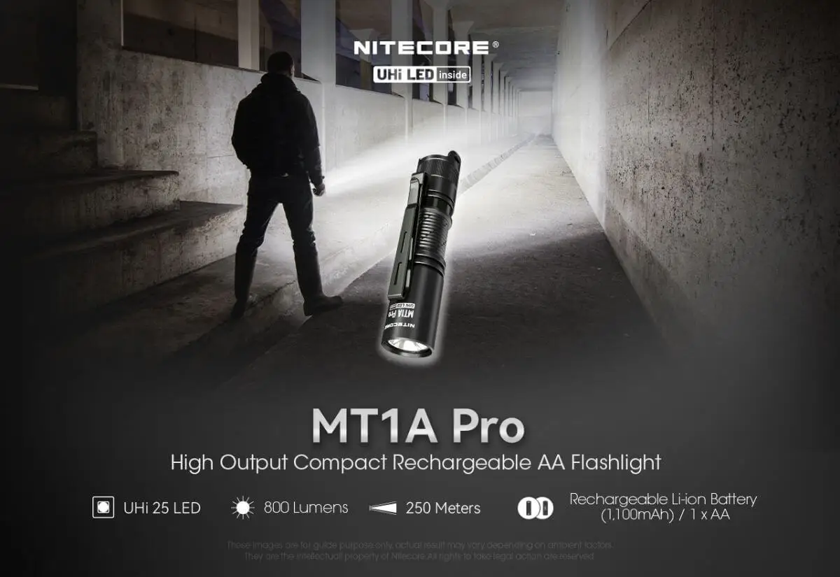 Imagem -05 - Pro Compact Recarregável Edc Lanterna Nitecore-mt1a