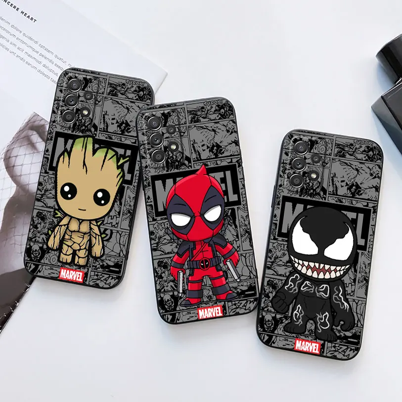 Чехол для телефона Deadpool Marvel Venom Groot для Samsung Galaxy S24 FE S25 Ultra A02 A03 A04 A05 A06 A13 A16 A26 A35 A36 A56 A55 Cover