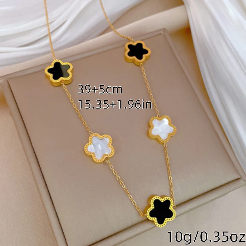 1 Pc Exquisite Star Flower Poinsettia  Luxury Stainless Steel Gold Color Necklace Women Party Prom Daily Gift Jewelry