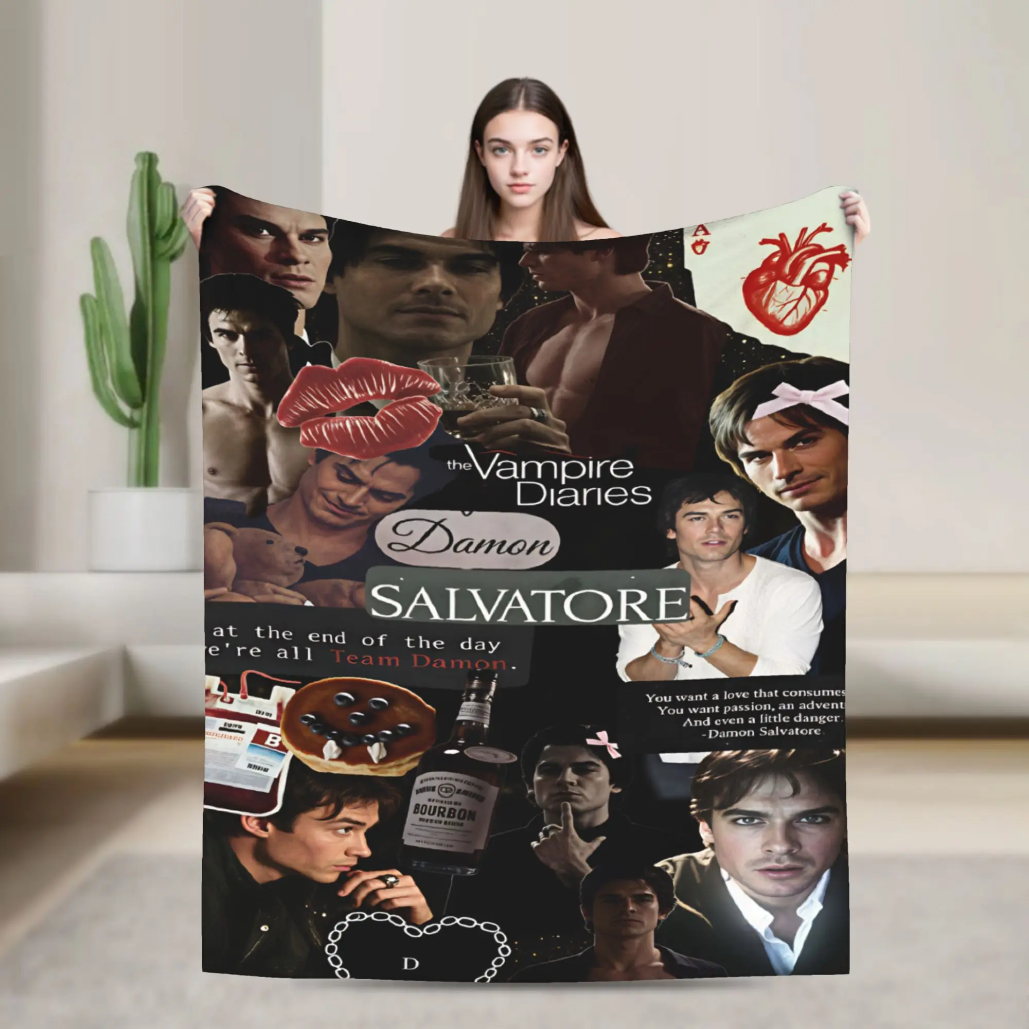 Ian Somerhalder Blanket Quality Warm Soft  Throw Blanket Winter Camping Couch Chair Sofa Bed Comfortable Bedspread