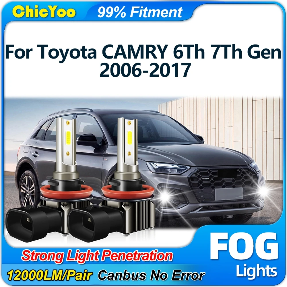 

90W LED Fog Lights Bulbs 12000LM Super White Fog Lamps 12V For Toyota CAMRY 6Th 7Th Gen 2006-2011 2012 2013 2014 2015 2016 2017