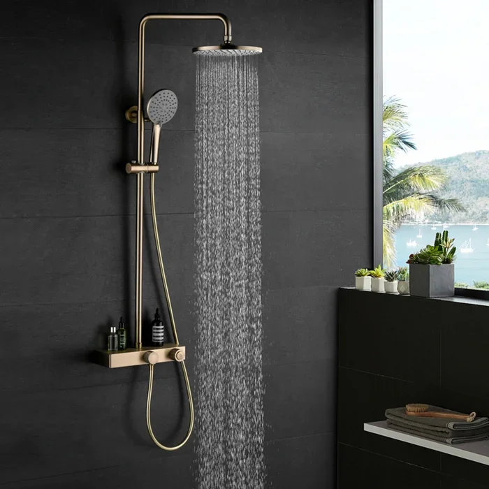 Bathroom Shower Head Set Home Hanging Wall Rotating Surface-Mounted Rain Screen