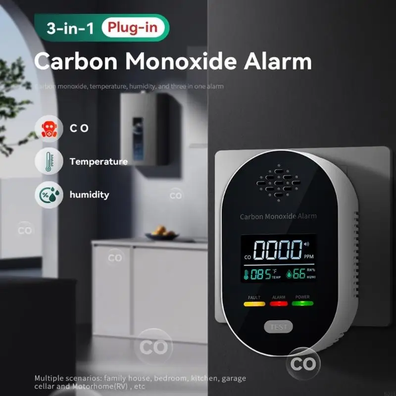 

High Sensitivity Carbon Monoxide Alarm Integrated Temperature Moisture Sensors And 85dB Alerts System for Home Office B03E