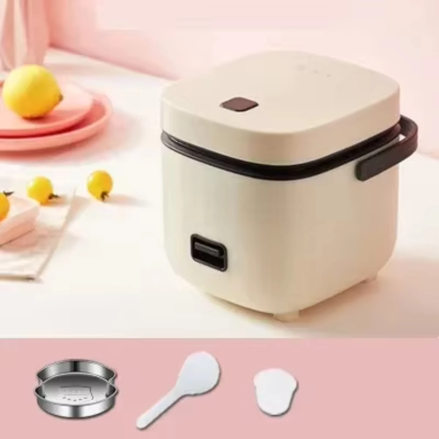 Mini olla arrocera automática inteligente para el hogar, vaporera calentadora de alimentos pequeña para 1-2 personas, 1,2 L