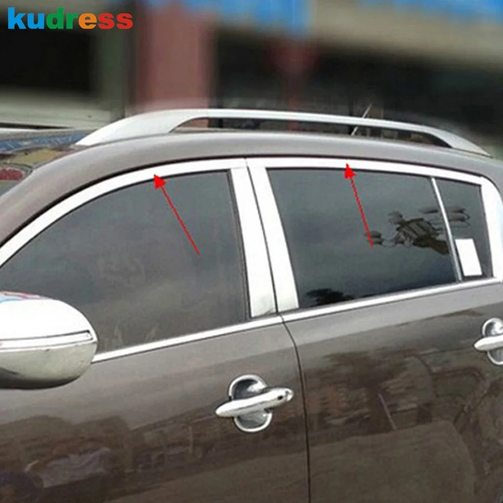 Car Upper Window Sill Trim For Kia Sportage 2010 2011 2012 2013 2014 Stainless Steel Windows Molding Garnish Strip Accessories