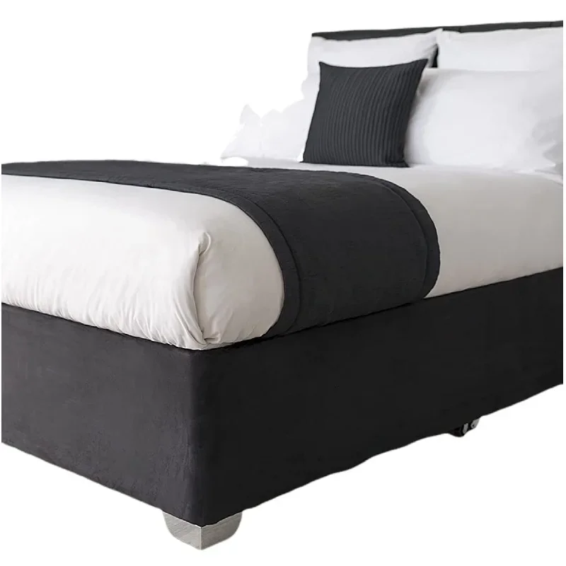 Well Made Bed Base Wrap Divan Valance Skirt-By Luxury Faux Suede With Three Sides Fabric and Around Elastic Easy to Install