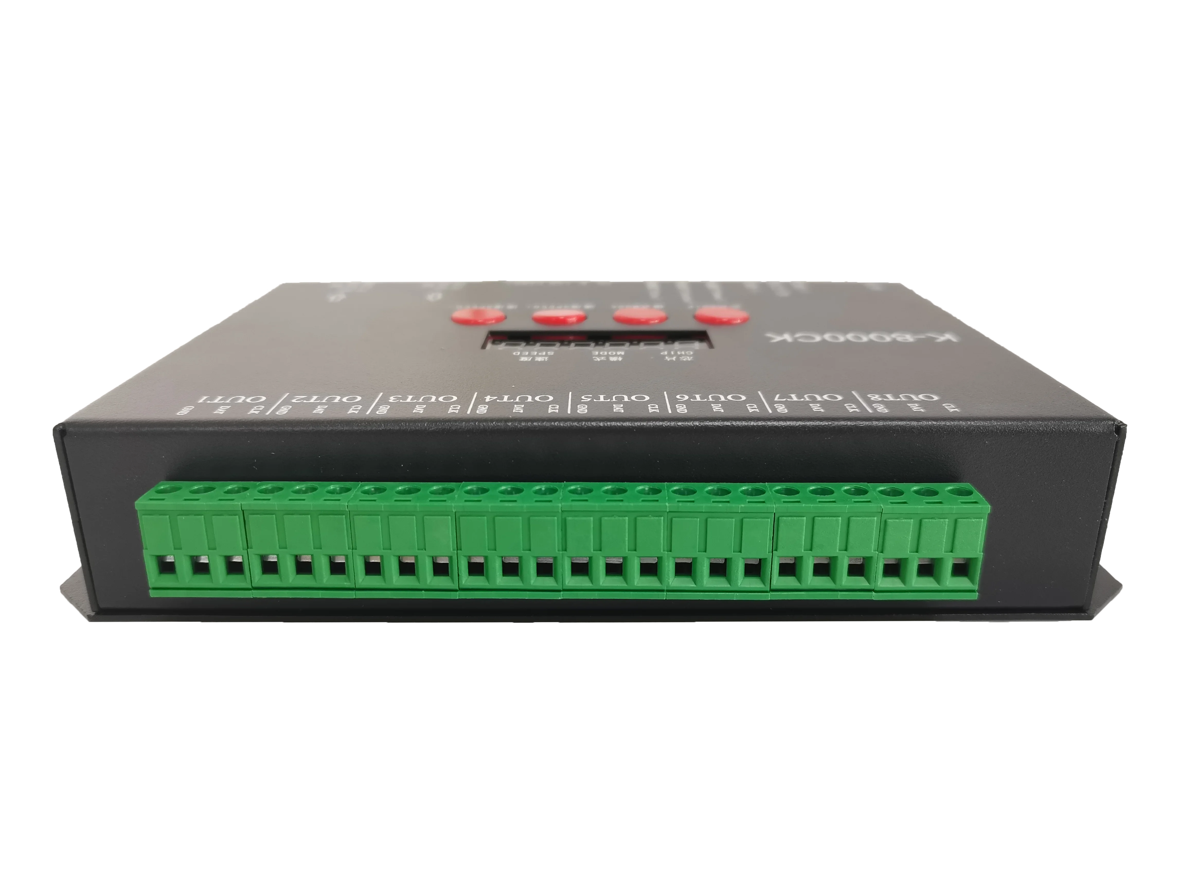 K-8000CK 8 منافذ مخرج DC5v/12v/24v قابل للبرمجة RGB بكسل أضواء LED تحكم ل SPI LED بكسل ضوء