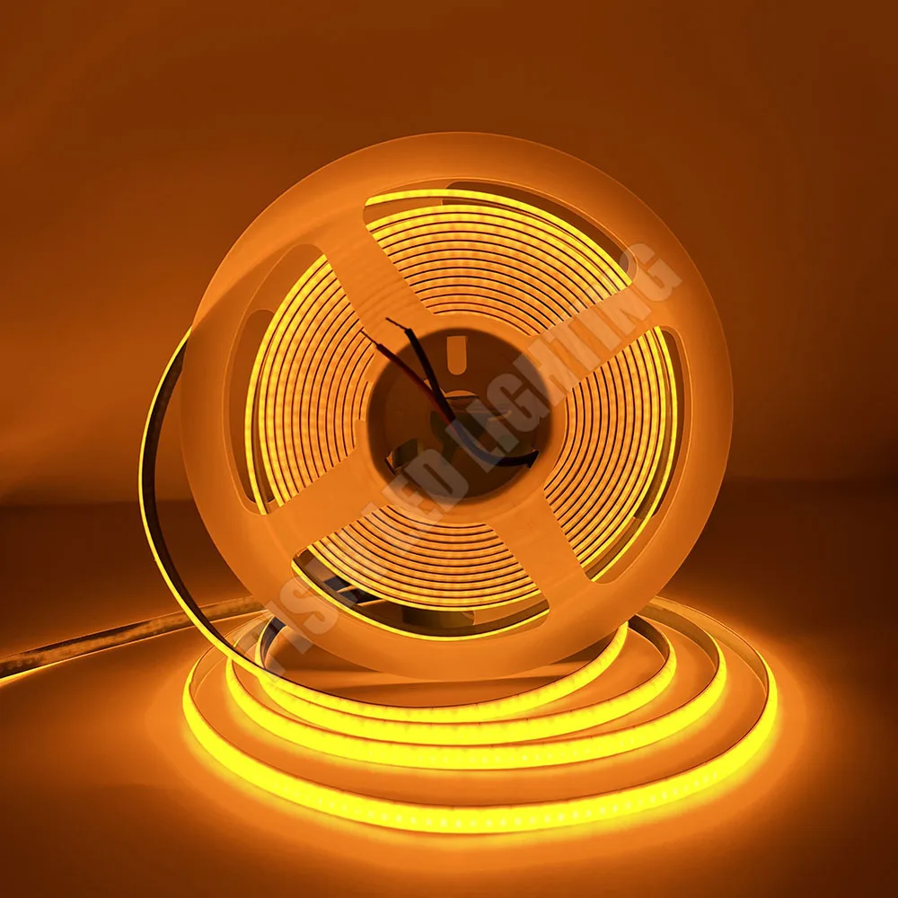 

Orange 3mm 5mm COB Led Strip Lights 12V 24V 3000K 6000K Soft Flexible LED tape FCOB Ra90 for Decor Lighting 5m/roll