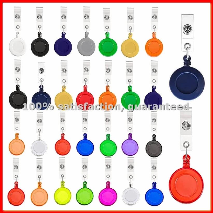 Retractable Badge Reels, 30 Pack Colorful Badge Clips Holders for Name ID Card Key Card-A68X