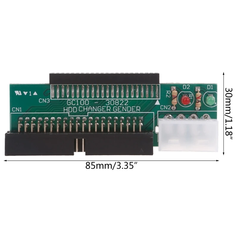 Convertitore da 3,5 IDE maschio a 2,5 IDE femmina da 44 pin a 40 pin con luce LED