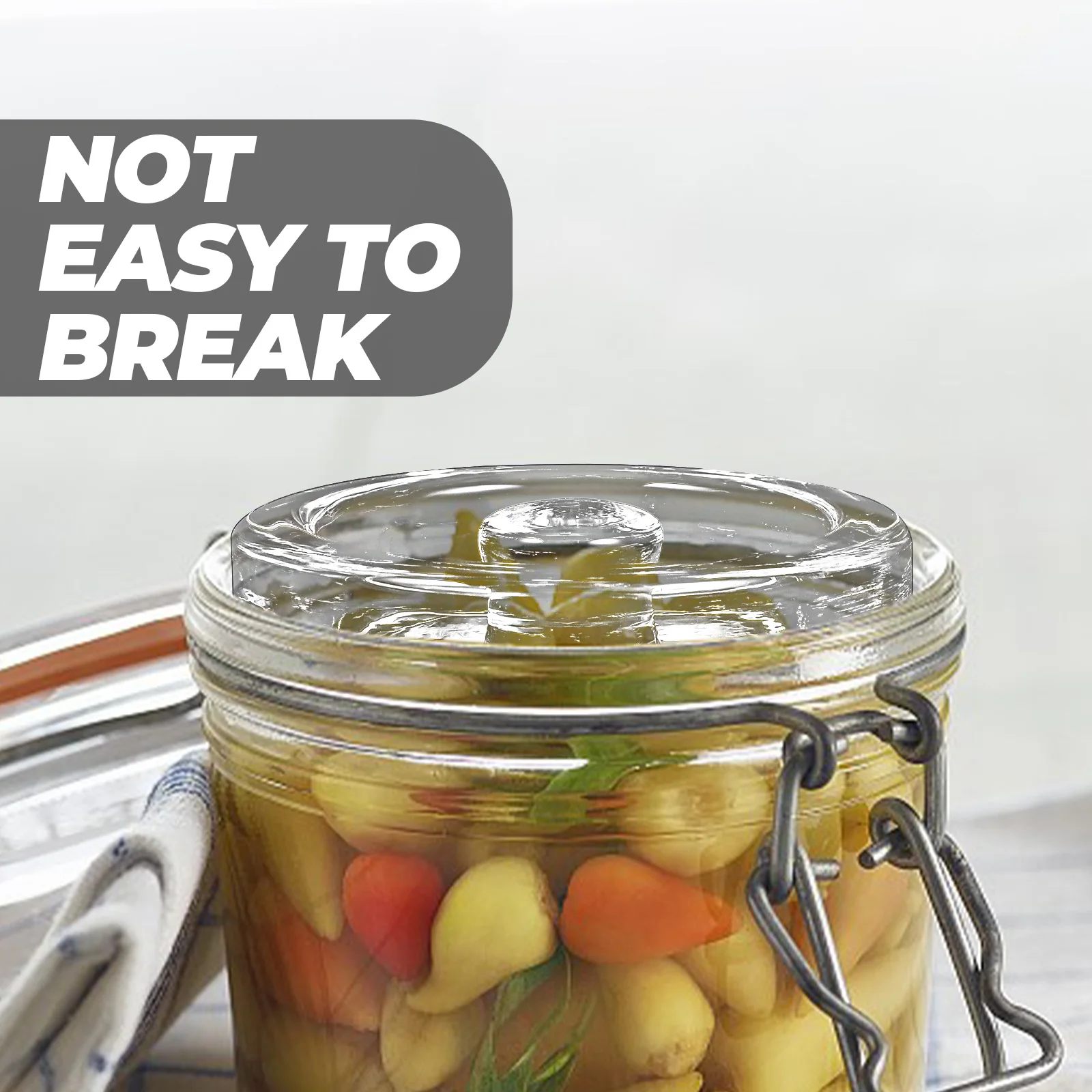 

Premium Fermenting Lids for Wide Mouth Mason Jars Glass Weight Included Jar Fermenter Lid for Pickling and Storing