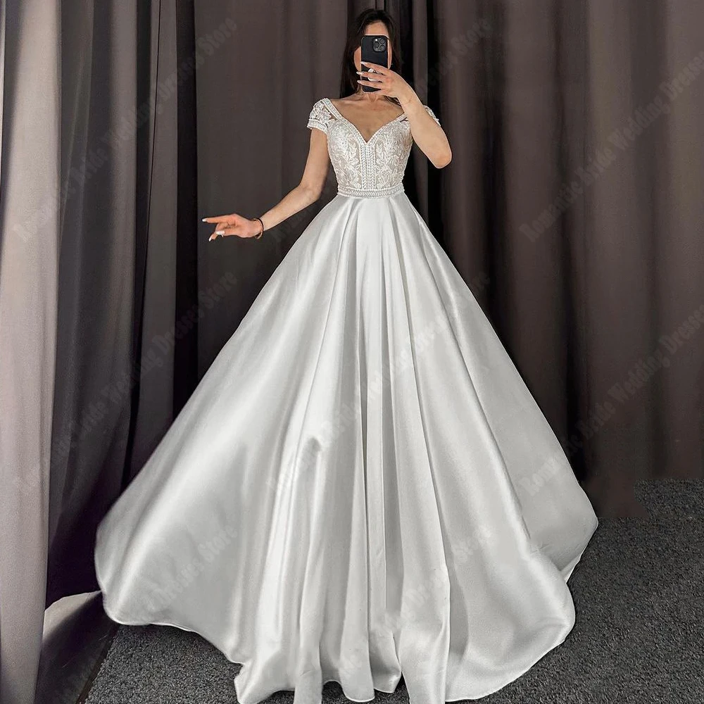 

Elegant Gorgeous Women Wedding Dresses Fluffy Large Skirt Hem Princess Bridal Gowns 2024 A-Line Beach Party Vestidos De Novias