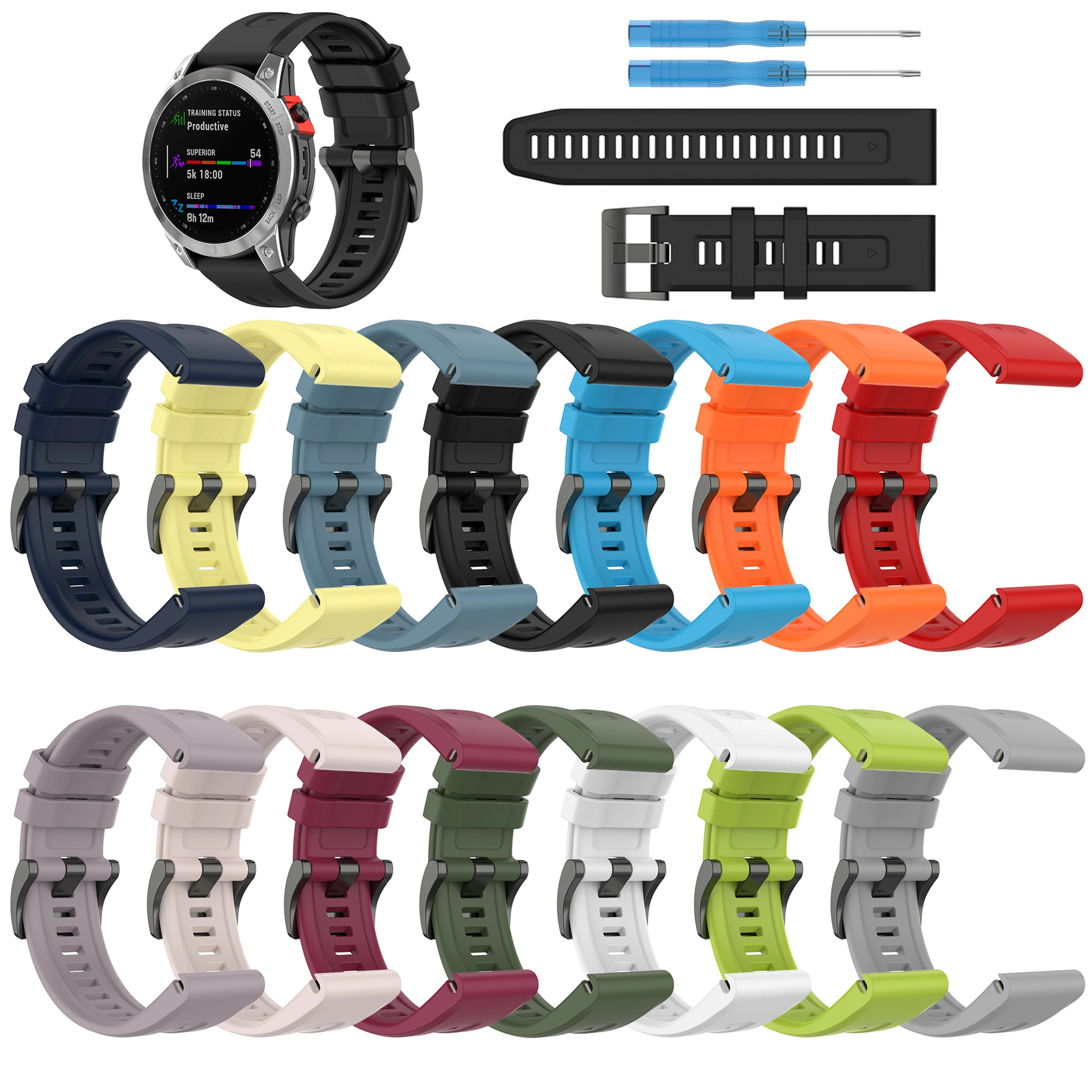 22 26MM Watchband For Garmin Fenix 6 6X Pro 5X 5 Smart Watch Strap Silicone Fenix 7 7X Forerunner 935 945 Quick Release Bracelet