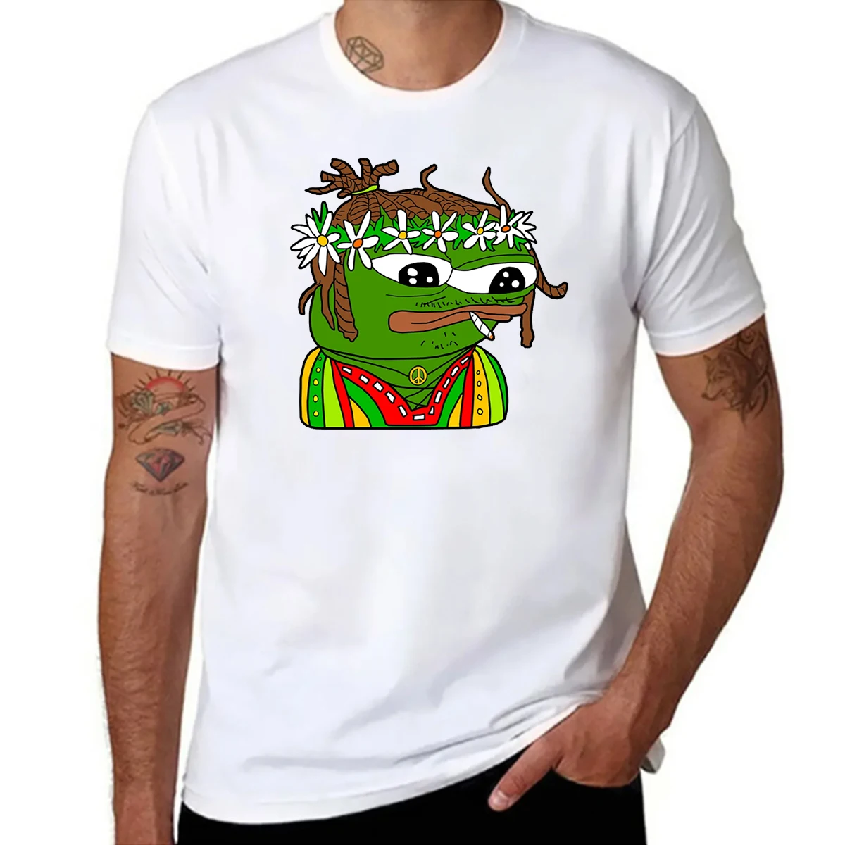 

Men Pepe Frog T Shirt Animal Tops Fashion Polyester Shirt Frog Graphic T Shirts Streetwear Vintage Tee