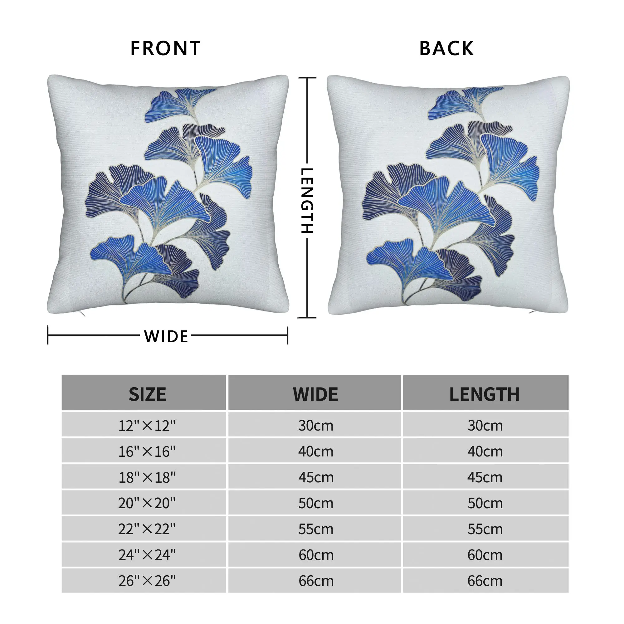 Ginkgo Leaves Pillow Case  Comfy Pillow Cover Fashion Cushion Cover For Living Room Sofa