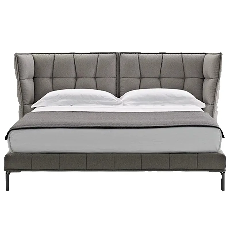 Italian large flat 1.8 meters bed, simple fabric soft package, suitable for high PC and console game bedroom modern style