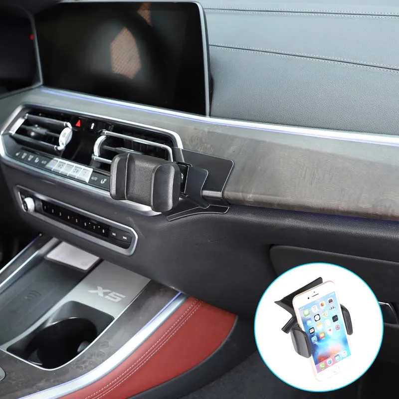 Right Air Vent Phone Holder Dashboard Right Air Outlet Phone Bracket Car Smartphone Holder For BMW X5 G05 X6 G06 2019-2022