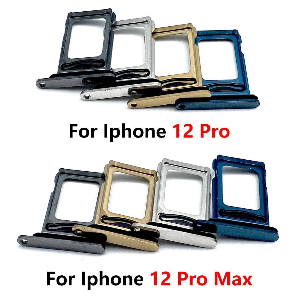 10Pcs，NEW Dual Card For iPhone 12 Pro Max 12 mini SIM Card Tray chip slot drawer Holder Replacement Part Accessories + Pin