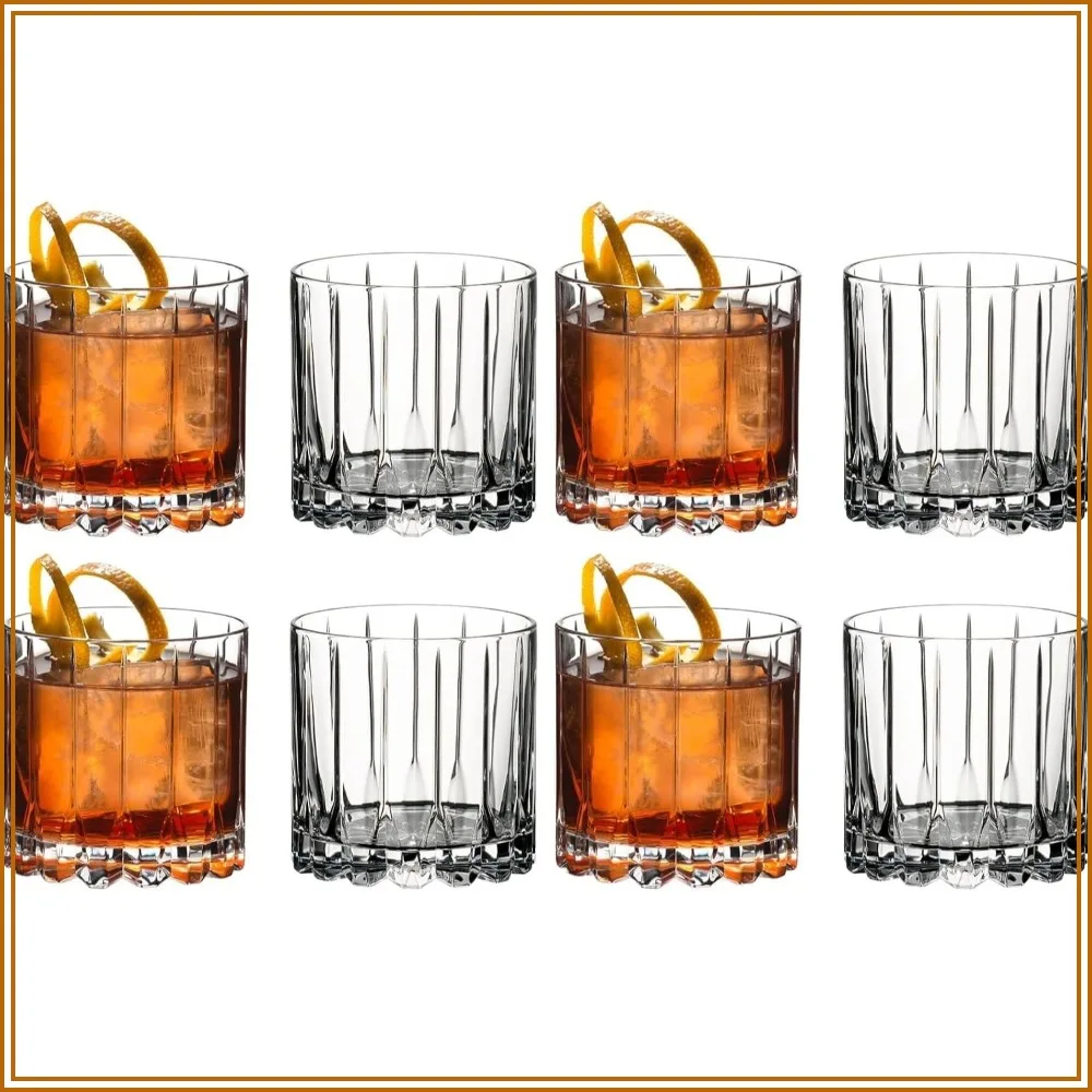 Drink Specific Glassware Rocks Glass Pack of 4 Clear Crystal Whiskey Tumblers for Home Bar