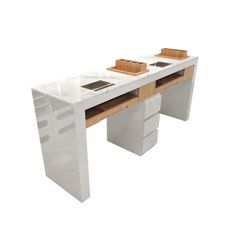 Modern Luxury Nail Table With Dust Collector Design Italian Elegant Nail Desk Chic Glamour Table Manucure Salon Furniture