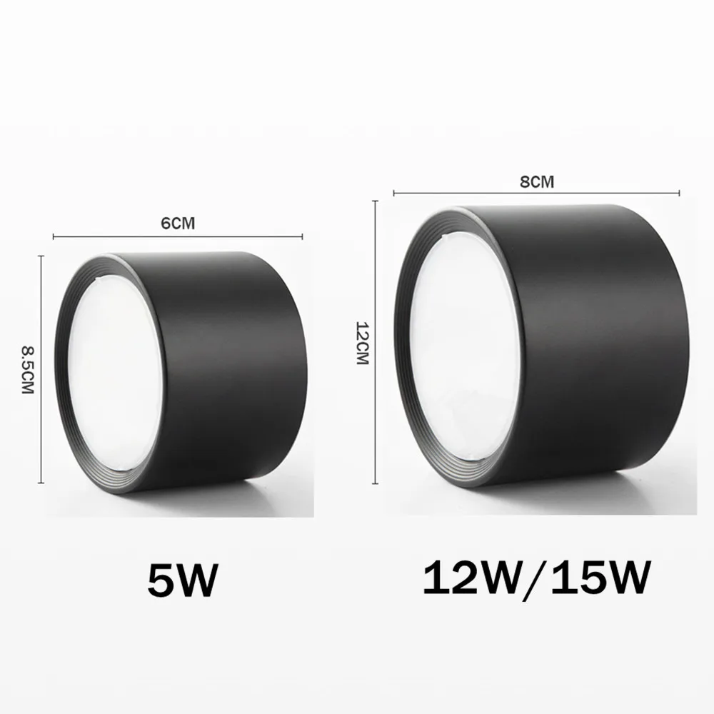 모던 천장 조명 목재 표면 장착 LED 천장 조명, 주방 거실 스포트 조명 기구, 5W, 7W, 12W, 15W