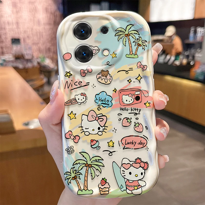 Sanurgente Hello Kitty Coque en silicone pour Xiaomi, Redmi Note 13, 12, 11 Pro Plus, 4G, 5G, 13C, 12C Turbo, 12S, 11S, 10, 9, 11A, 9C