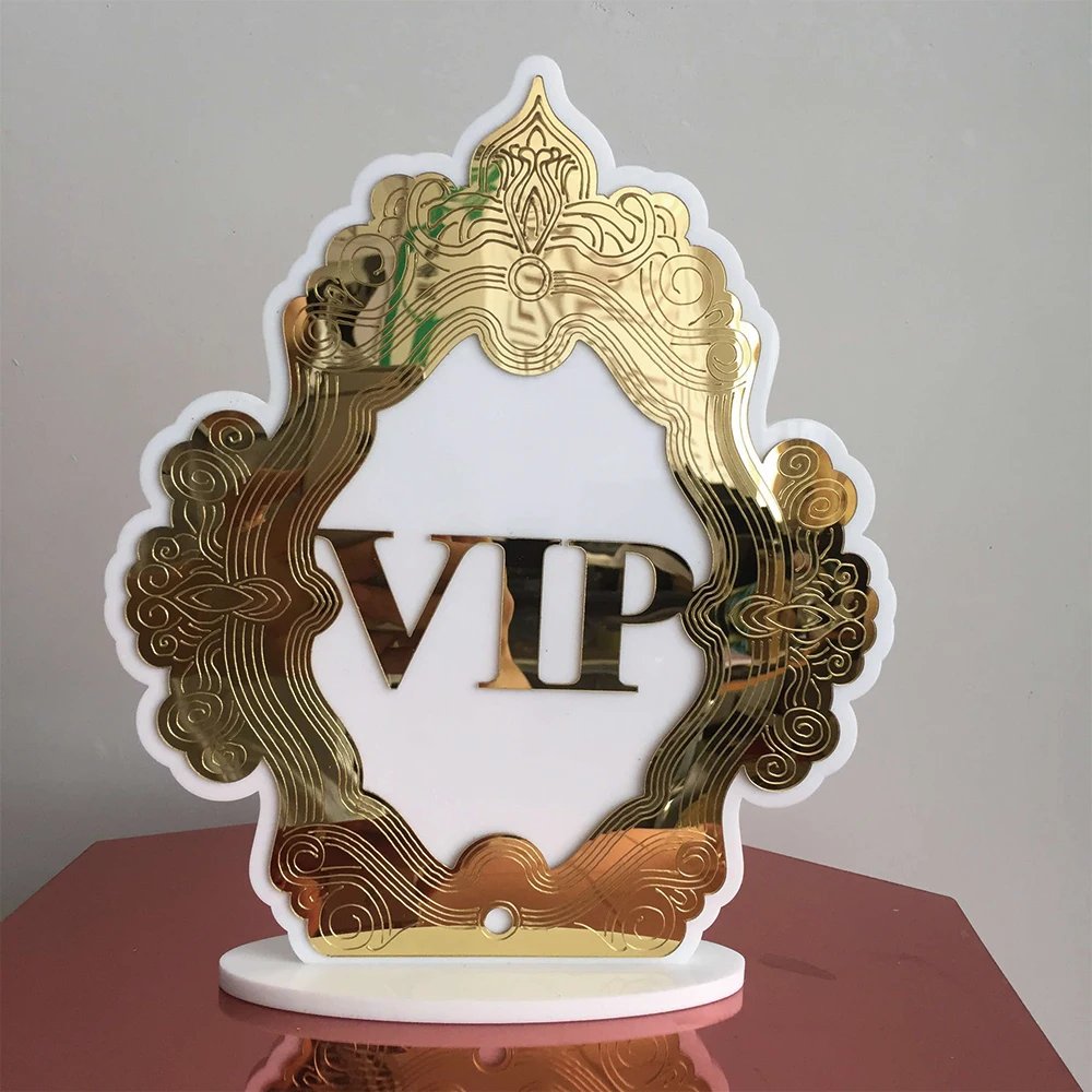 

20PCS Exquisite Gold And White Hot Selling VIP Hospitality Supplies Table Numbers For Wedding Decoration