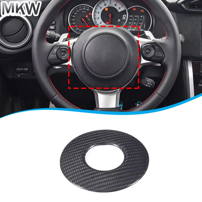 

Real Carbon Fiber Car Steering Wheel Logo Cover Trim sticker Car Interior Accessories For Toyota 86 GT86 2012-2020