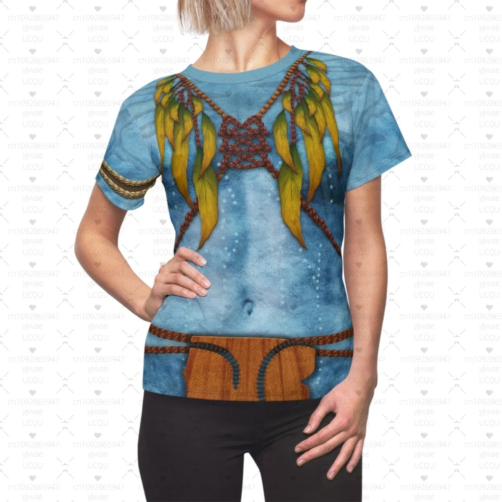 

2025 женская футболка для косплея «Аватар», 3D футболка с короткими рукавами и круглым вырезом, женская футболка для взрослых, вечерние косплей, одежда