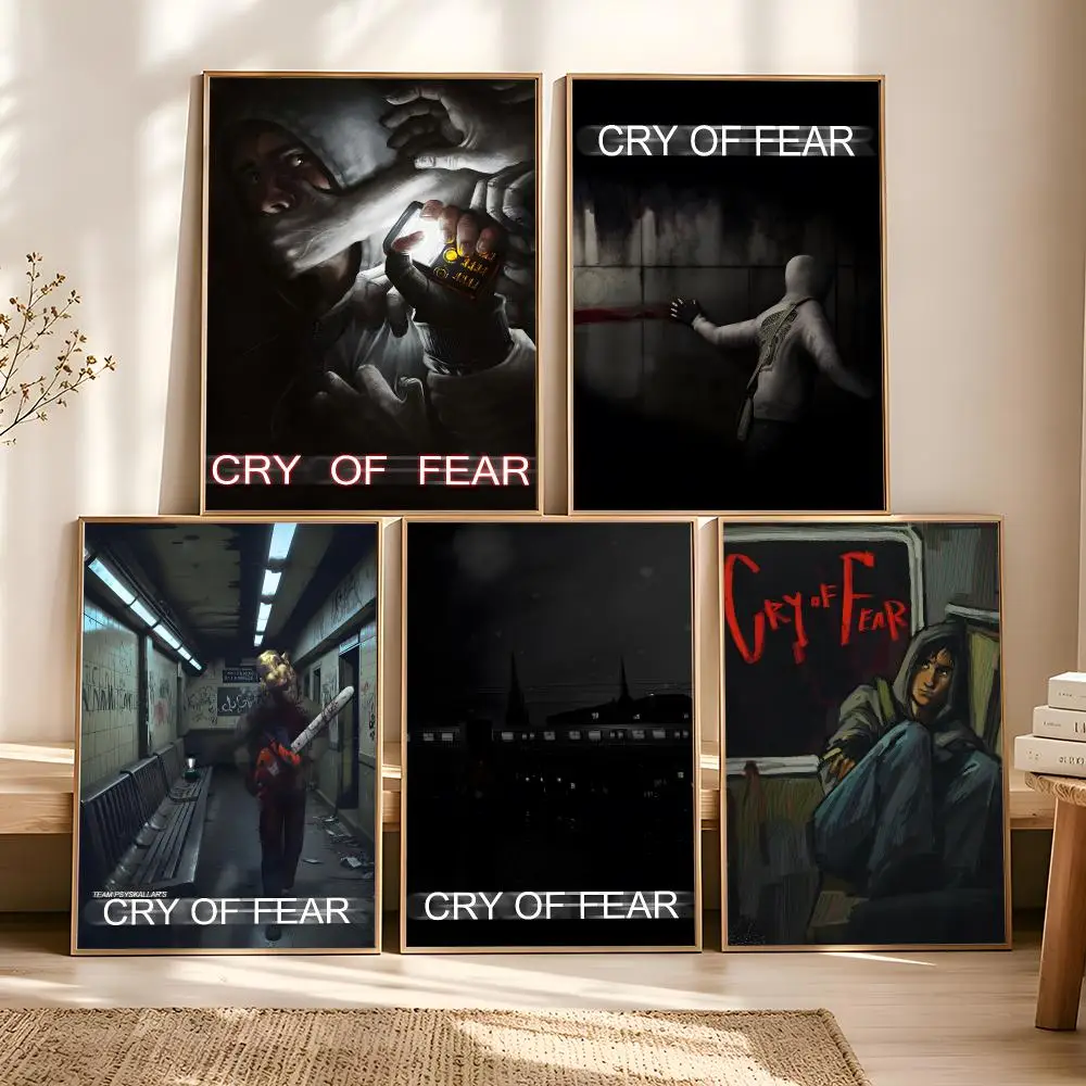 Video Game C-Cry of Fear Painting Calligraphy Vintage Aesthetic Poster Canvas Print Trendy High-Fashion Wall Decor