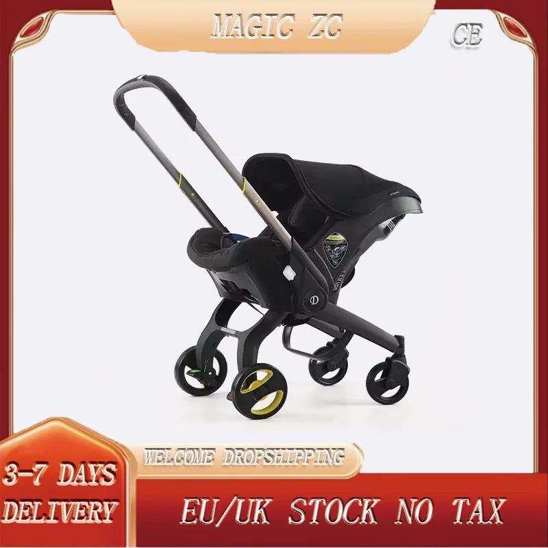 4 in 1 Baby Stroller Baby Car 4 in 1 Stroller Newborn Stroller Lightweight Foldable Travel Trolley Simple Fashion Mom Shop Cart