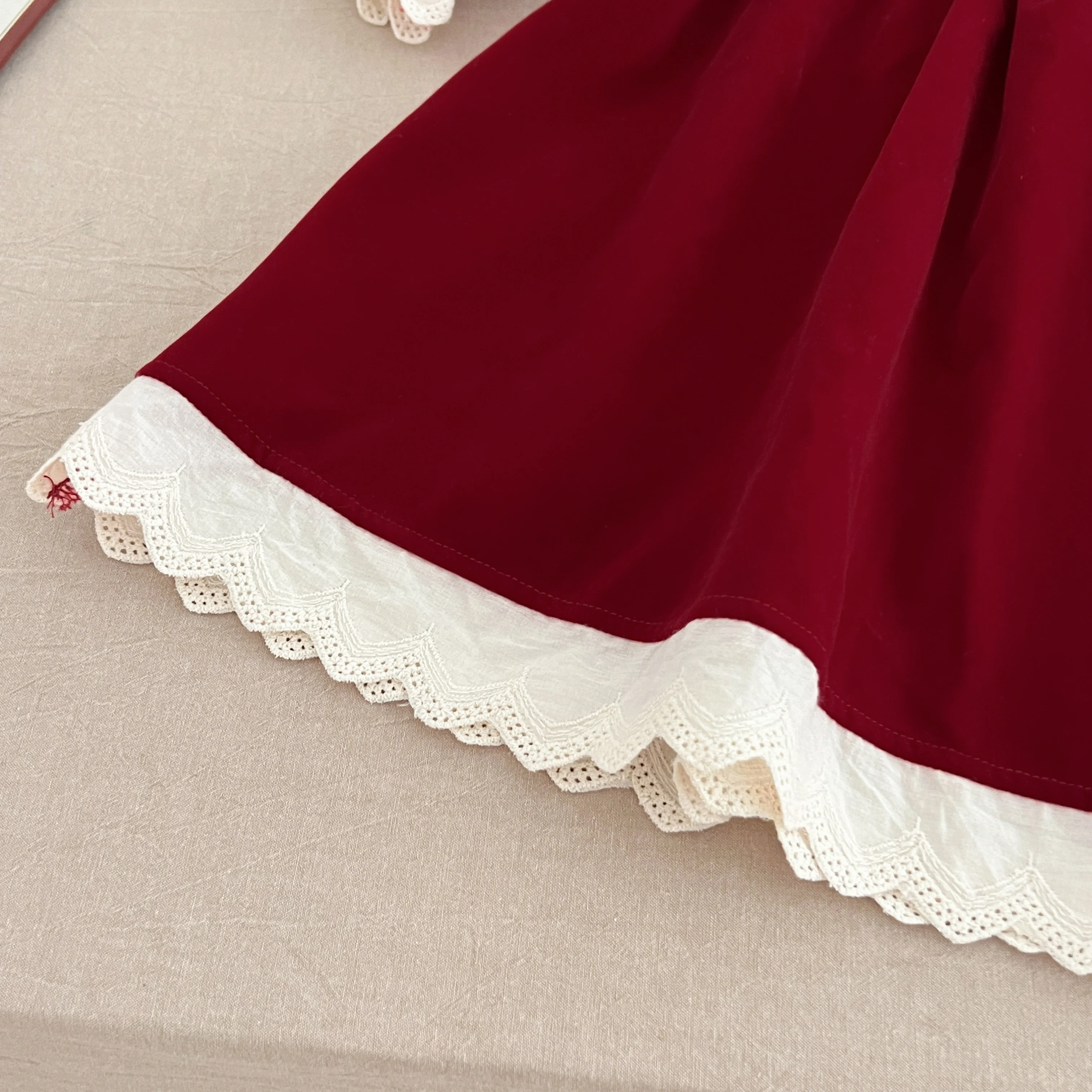Weihnachten Party Kleid Baby Mädchen Bogen Prinzessin Rüschen Finish Kleid Mode Weihnachten Urlaub Herbst Winter Tragen Kinder Mädchen Kleid – Detail 35