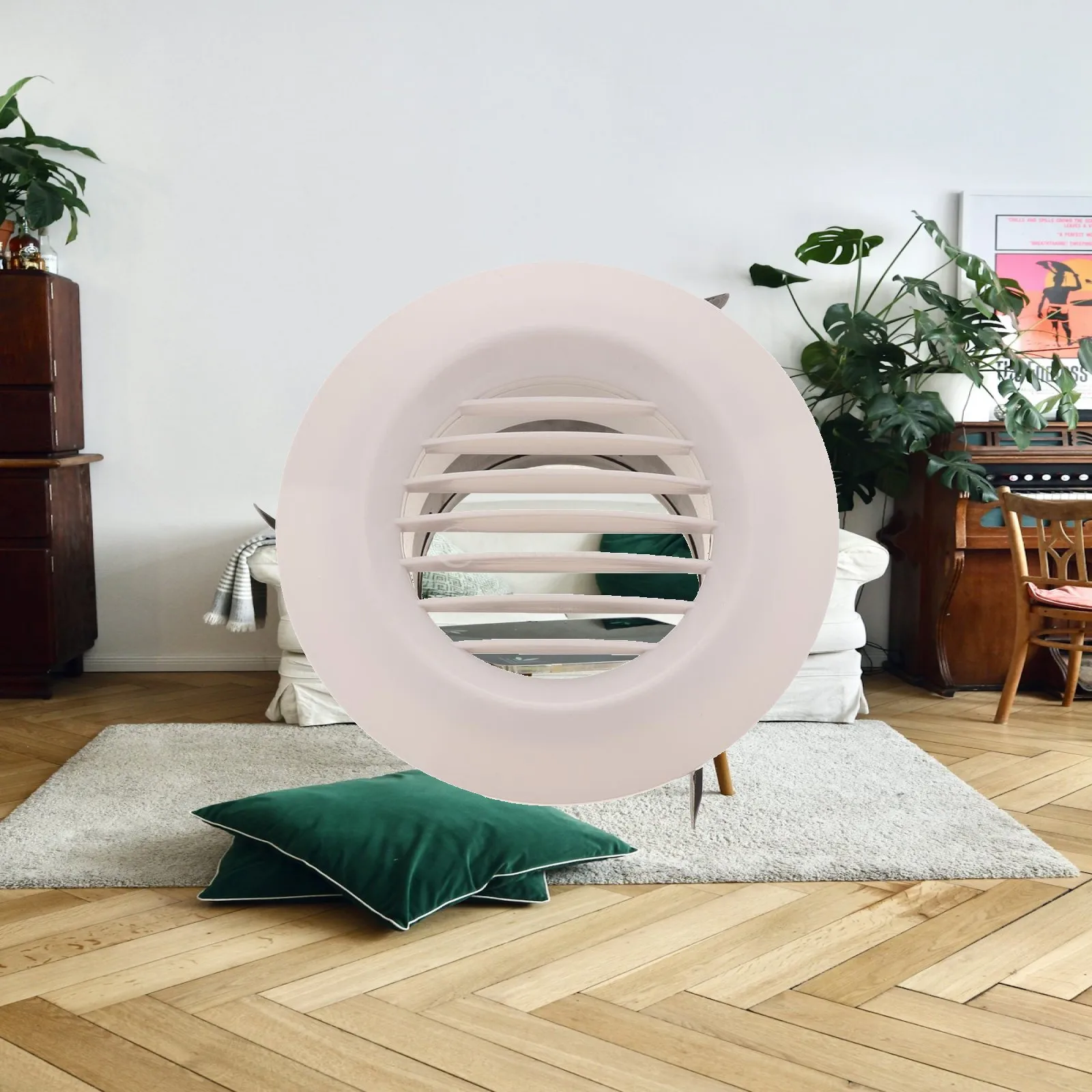 Air Vent Boat Compatible ABS Louver Grille Cover Round Plastic Ventilation Grille Wall Ceiling Vent for RV or Marine Use