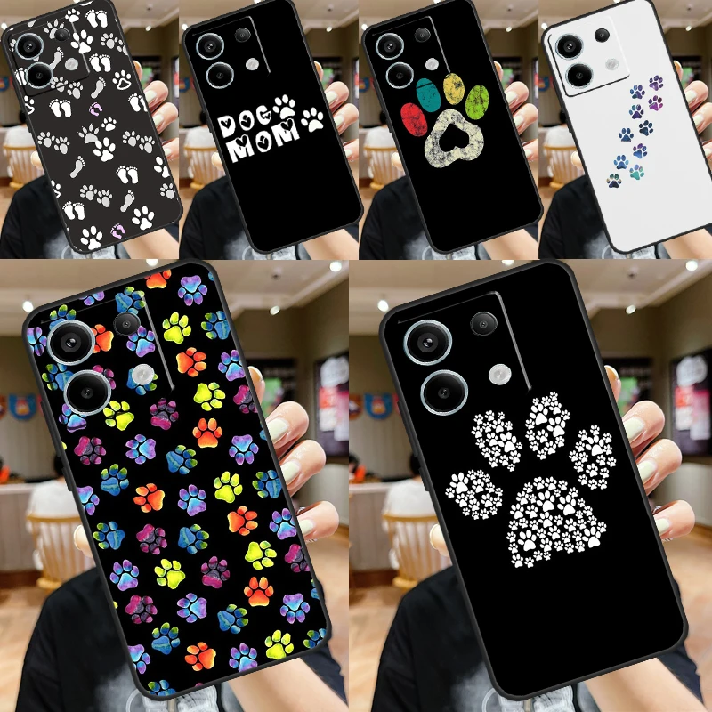 Dog foot print Paw Colorful Pattern Case For Xiaomi Redmi Note 11 9 10 12 13 Pro Plus 9S 10S 11S 12S Remdi 13 12 C 9C 10C Cover