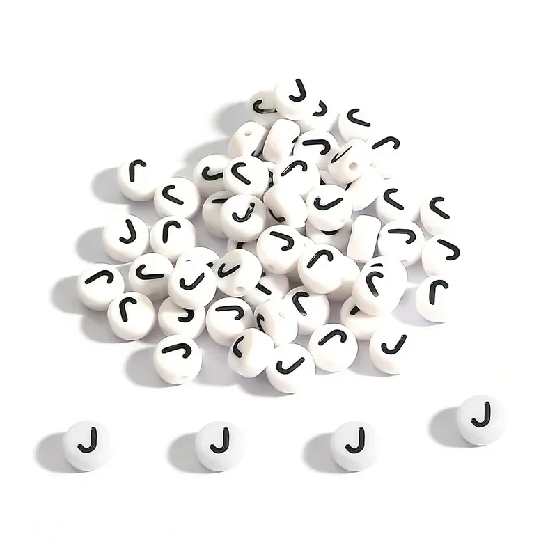 100-500 Stück Acryl A-Z 26 Buchstabenperlen Weiße Runde Alphabetperlen mit Löchern für Schmuckherstellung Halskette Armband Zubehör – Detail 18