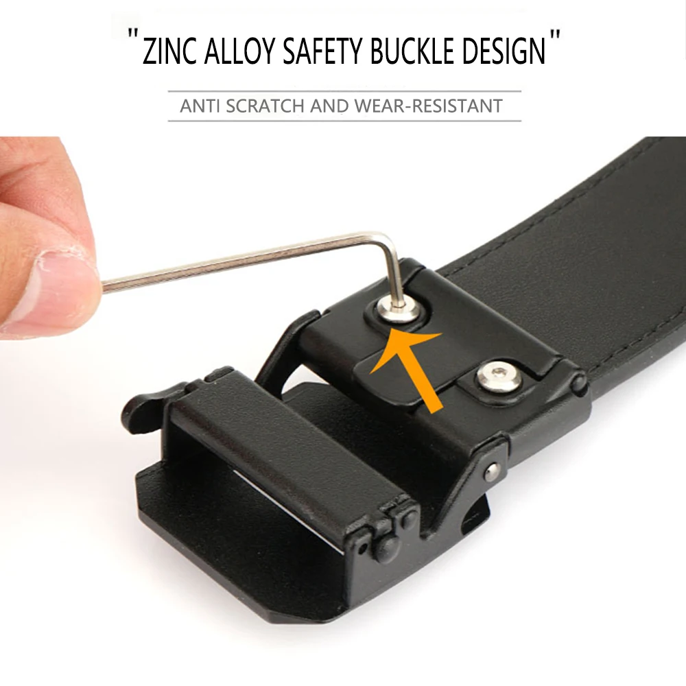 TUSHI Nowy Skórzany Taktyczny Pas Luksusowy Automatyczny Pasek z Klamrą dla Mężczyzn Pasek Projektant Pasków Męski Wysokiej Jakości Pas IPSC Męski Czarny