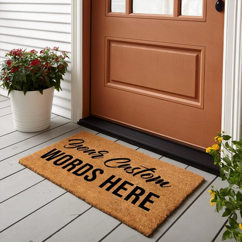 

Custom Coir Welcome Doormat Housewarming Gift Add Your Design Here Mats Birthday Gift Funny Outdoor Cabin Bathroom Doormat