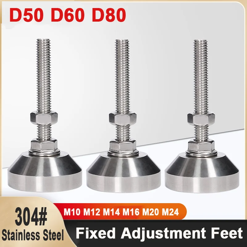 M10-M24 Thread Type Stainless Steel Fixed Adjustable Levelling Feet Swivel Base Articulating Leveling legs Furniture Glide Pad