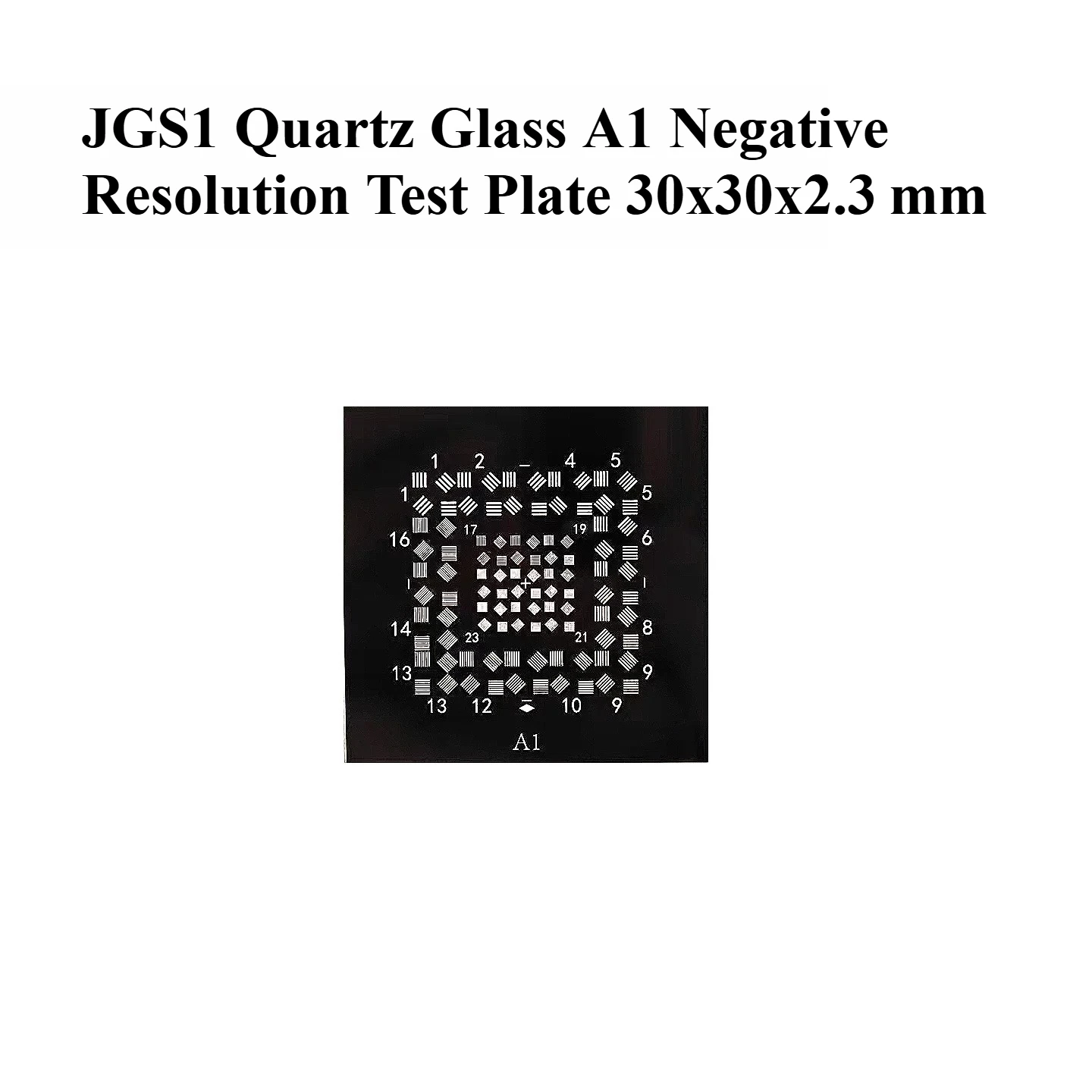 A1‑A7 Optical Resolution Test Target Quartz Glass Reticle Plate Resolution Testing Calibration Plate for Optical Lens Microscope