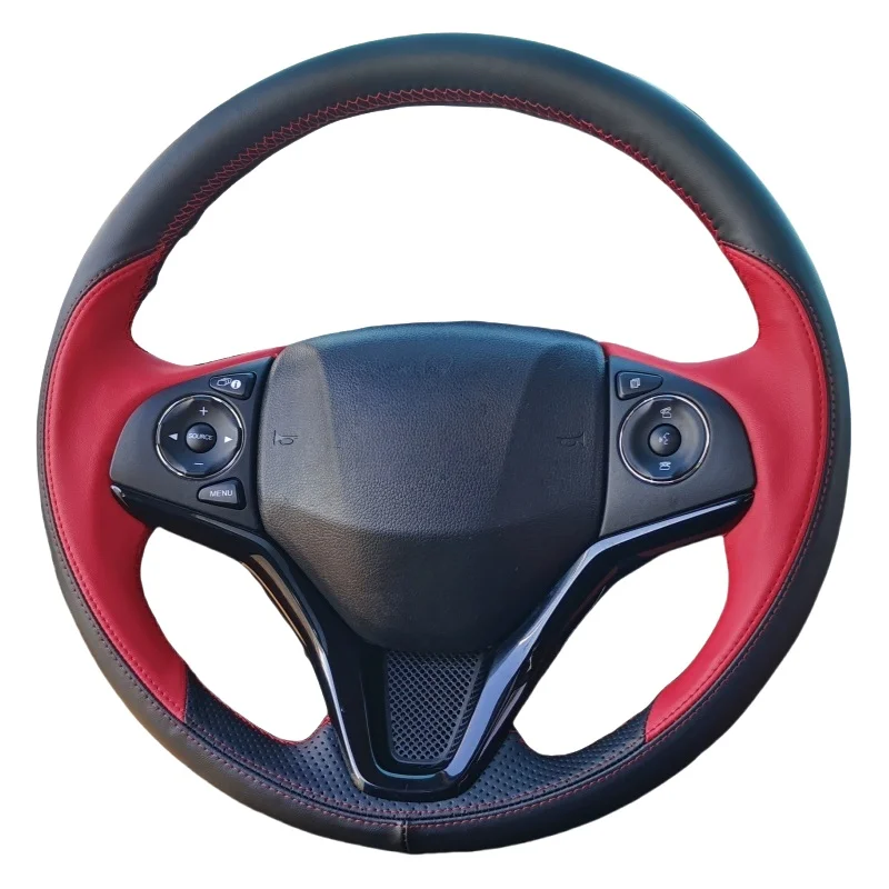 

Чехол на руль автомобиля из натуральной кожи для Honda Fit Jazz City 2014 2015 HRV HR-V 2016 Vezel 2015, автомобильный аксессуар на руль