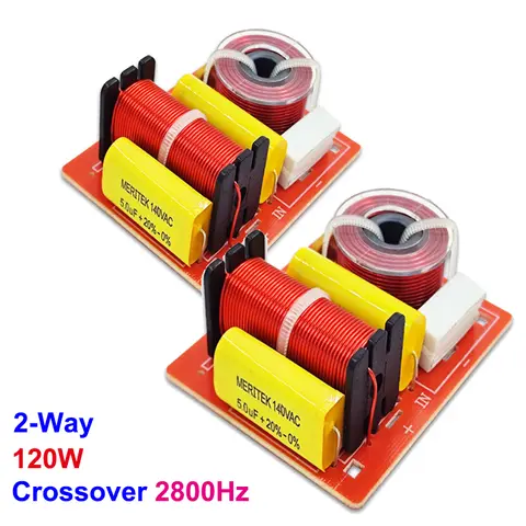 2PCS Crossover Filters 2800Hz 2Way Audio Hifi Filter Circuit Board Stereo Speaker 2-Unit Frequency Dividers 120W