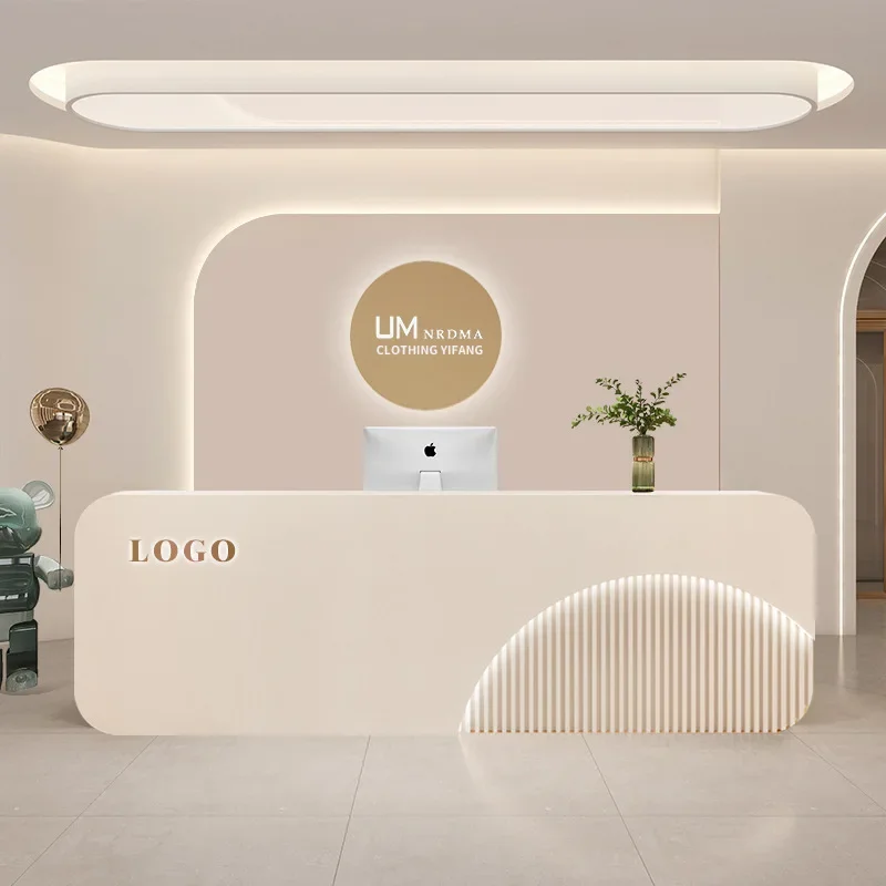 Modern Counter Reception Desk Front Checkout Luxury Beauty Service Desk Coffee Podiums Front Tresen Rezeption Salon Furniture