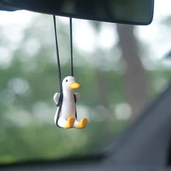 Cute Duck Car Pendant Swing Autumn Car Rearview Mirror Charm Pendant Charm Car Interior Jewelry Female Handmade Duck