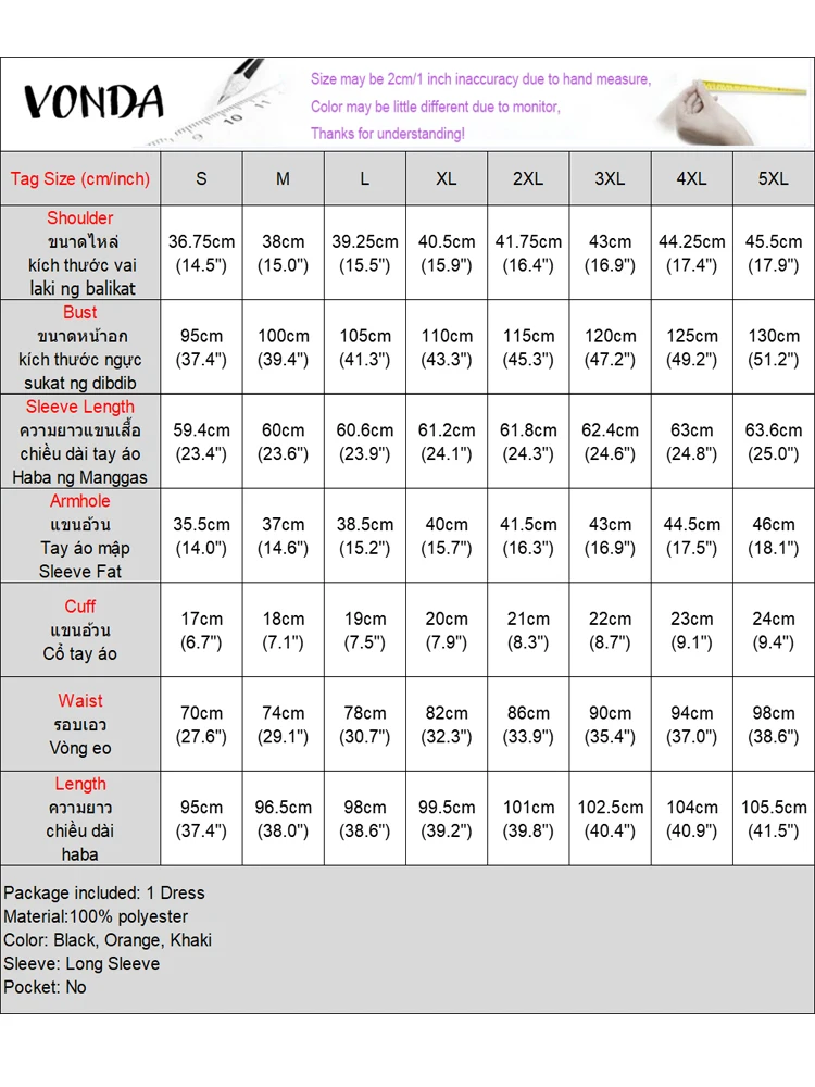 VONDA-vestido veraniego elegante de manga larga para mujer, Vestido corto de retazos, informal, holgado, con cuello de solapa de gran tamaño, 2025