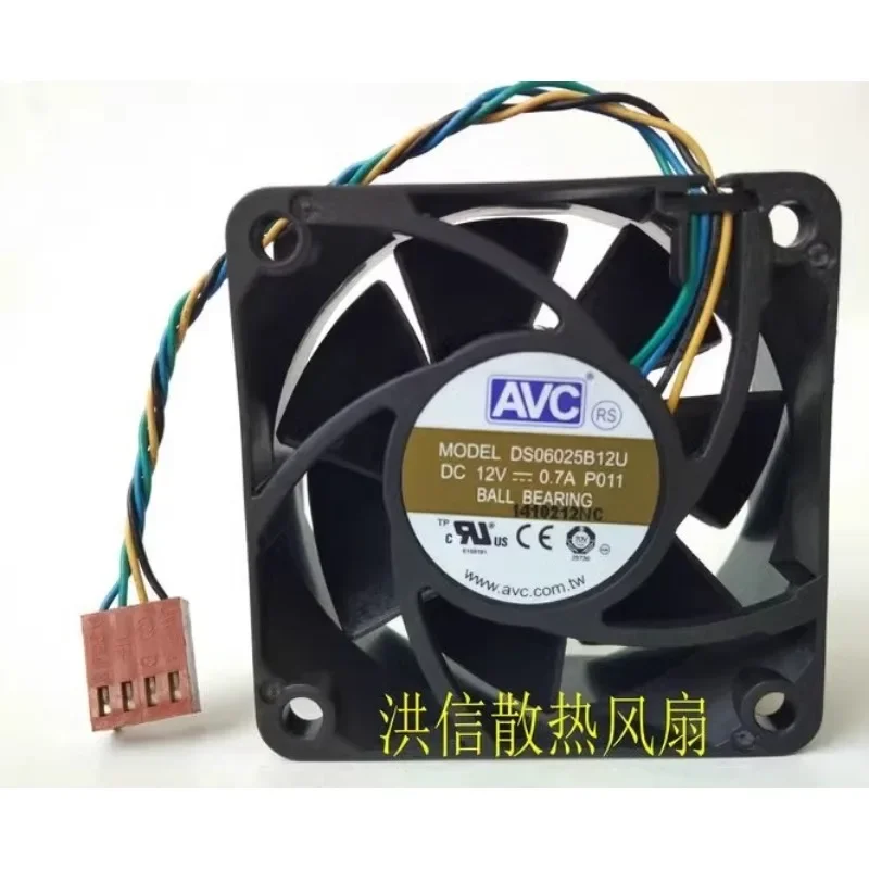 Original Fan for AVC DS06025B12U DC12V 0.70A 4-wire 6CM PWM Temperature Controlled Cooling Fan 6025 60*60*25mm