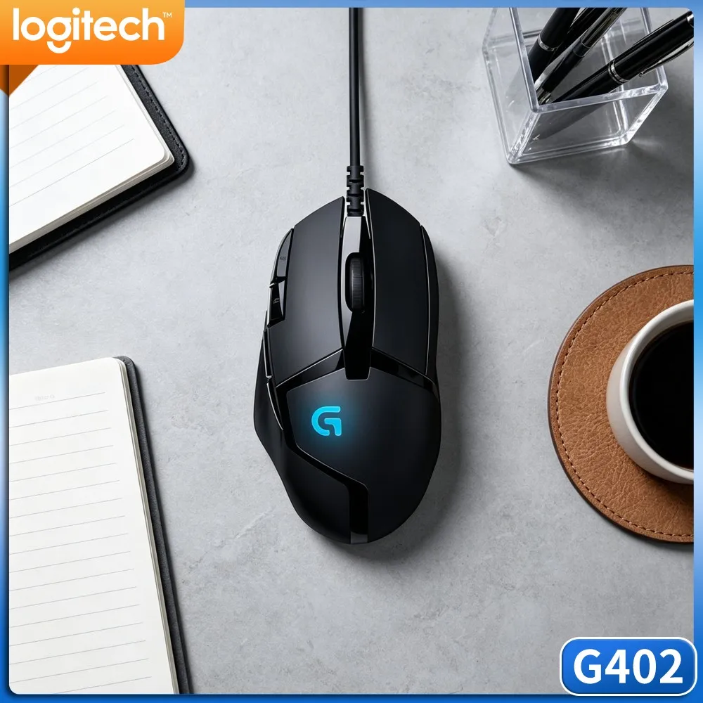 Logitech G402 Hyperion Fury Wired Mouse Delta‑Zero High‑Precision Optical Element Fusion Engine Tech For Home Game Rig Build